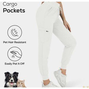 HALARA White Cargo Joggers